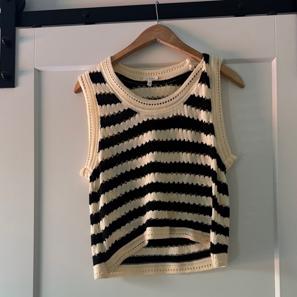 En Creme Black and Cream Striped Tank Top